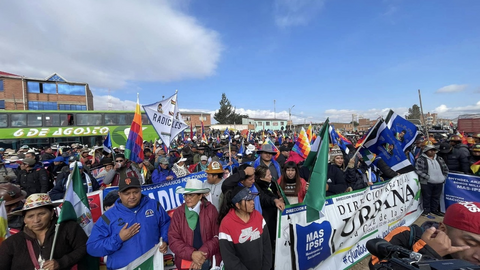 Marcha de Evo Morales. (Foto: La Raz&oacute;n).