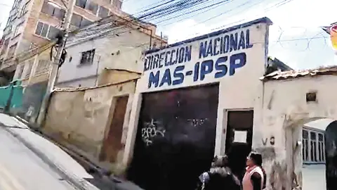 Sede del MAS en La Paz. (Foto: AEP).