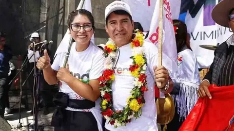 Eva Copa y Dami&aacute;n Condori. (Foto: ANF).