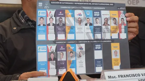 Papeleta electoral. (Foto. El Deber).