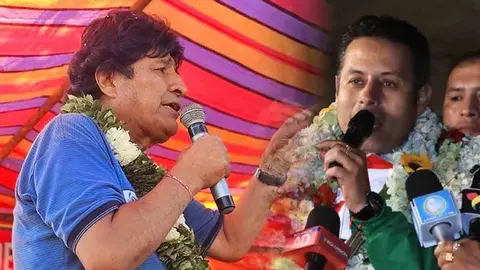 Evo Morales y Edman Lara. (Foto. Enfoque).