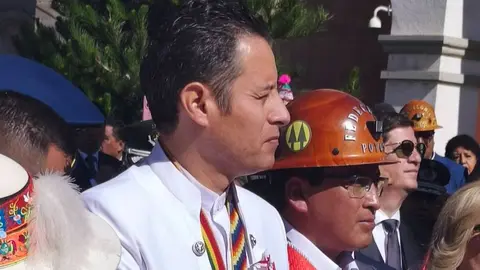 Edman Lara, vicepresidente de Bolivia, en Potos&iacute;. (Foto. RR. SS.).
