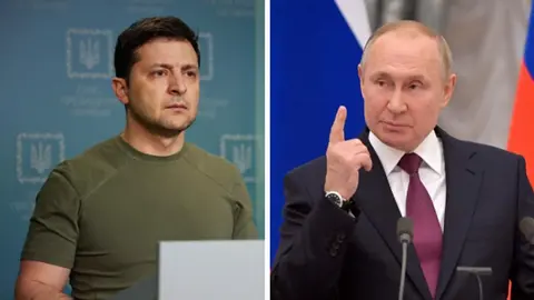 Volodimir Zelenski y Vladimir Putin.