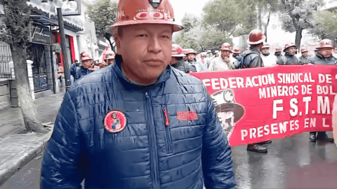 Mario Argollo, dirigente de la COB. Foto: Radio Panamericana