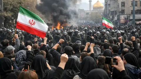 Protestas Ir&aacute;n. (Foto. La izquierda diario).
