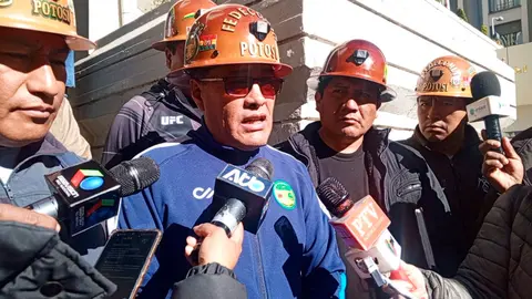 &Oacute;scar Chavarr&iacute;a, presidente de la Federaci&oacute;n Departamental de Mineros Cooperativistas de Potos&iacute;.