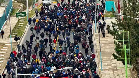 Marcha de transportistas en La Paz (Foto: Radio Panamericana)