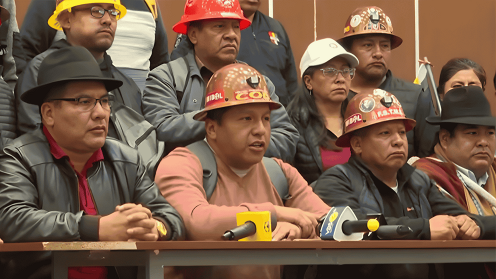 Ejecutivos de la Central Obrera Boliviana (COB).