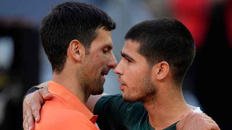 Djokovic y Alcaraz. (Foto: Sky Sport).